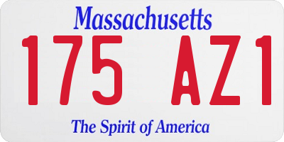 MA license plate 175AZ1