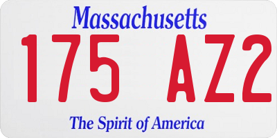 MA license plate 175AZ2