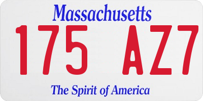 MA license plate 175AZ7
