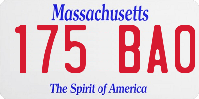 MA license plate 175BA0
