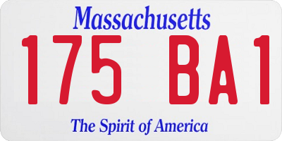 MA license plate 175BA1