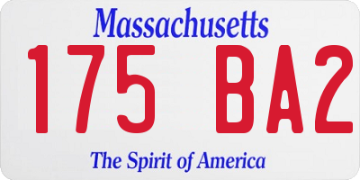 MA license plate 175BA2