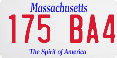 MA license plate 175BA4