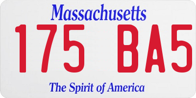 MA license plate 175BA5