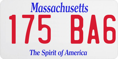 MA license plate 175BA6