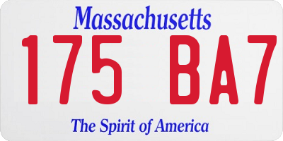 MA license plate 175BA7