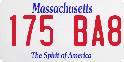 MA license plate 175BA8