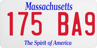 MA license plate 175BA9