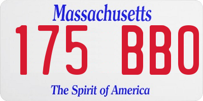 MA license plate 175BB0