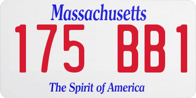 MA license plate 175BB1