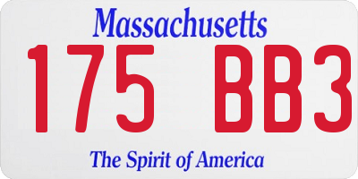 MA license plate 175BB3