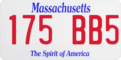 MA license plate 175BB5