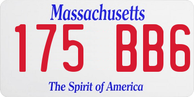 MA license plate 175BB6