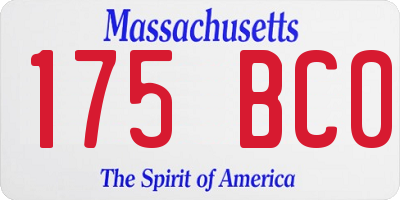 MA license plate 175BC0