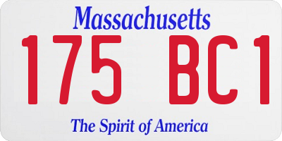 MA license plate 175BC1