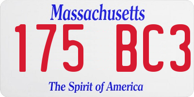 MA license plate 175BC3