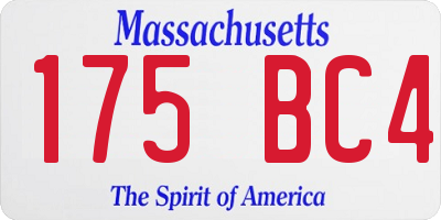 MA license plate 175BC4