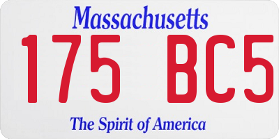 MA license plate 175BC5
