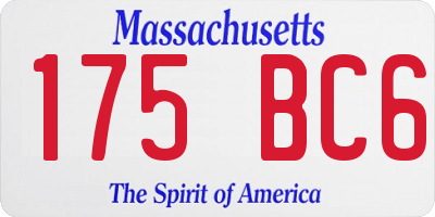 MA license plate 175BC6
