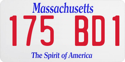 MA license plate 175BD1