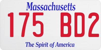 MA license plate 175BD2