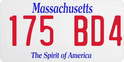 MA license plate 175BD4