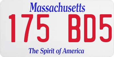 MA license plate 175BD5