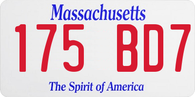 MA license plate 175BD7