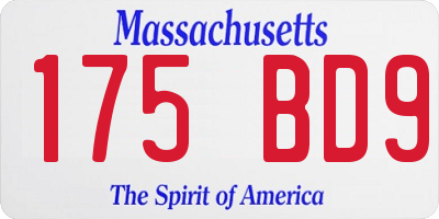 MA license plate 175BD9