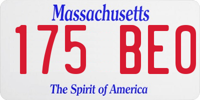 MA license plate 175BE0