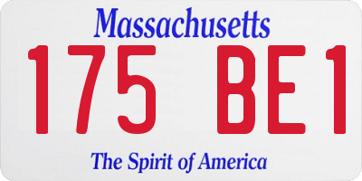 MA license plate 175BE1