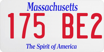 MA license plate 175BE2