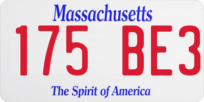 MA license plate 175BE3