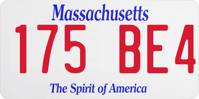 MA license plate 175BE4