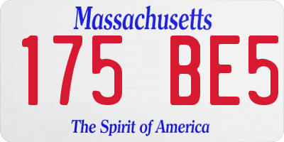 MA license plate 175BE5