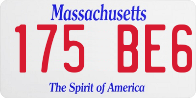 MA license plate 175BE6