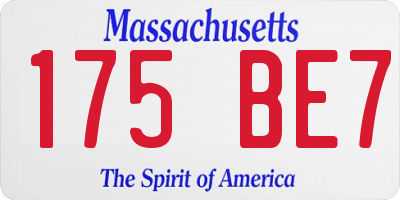 MA license plate 175BE7