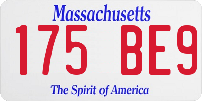 MA license plate 175BE9