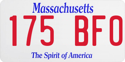 MA license plate 175BF0
