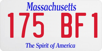 MA license plate 175BF1