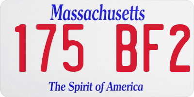 MA license plate 175BF2