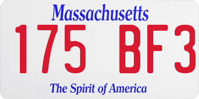 MA license plate 175BF3