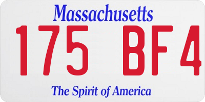 MA license plate 175BF4