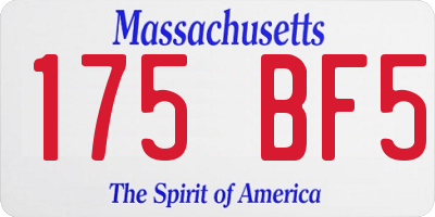 MA license plate 175BF5