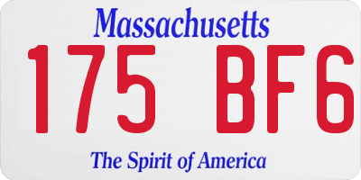 MA license plate 175BF6