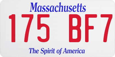 MA license plate 175BF7