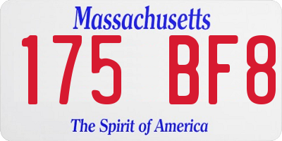 MA license plate 175BF8