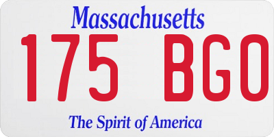 MA license plate 175BG0