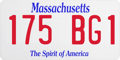 MA license plate 175BG1