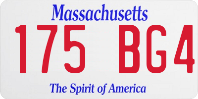 MA license plate 175BG4